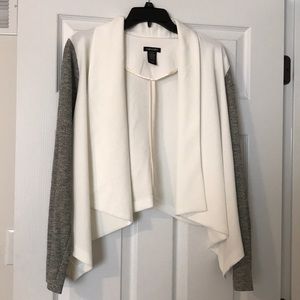 Gray & off white open jacket (blazer)